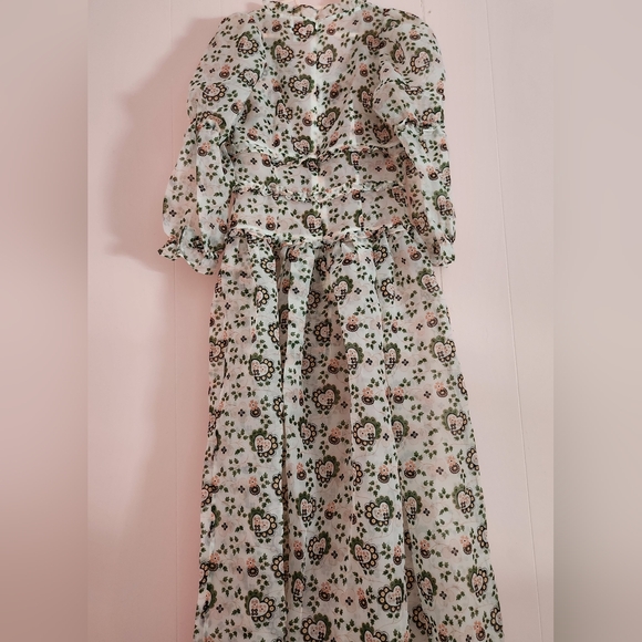 Shrimps Cara Heart-Print Organza Maxi Dress - Picture 5 of 10